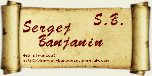 Sergej Banjanin vizit kartica